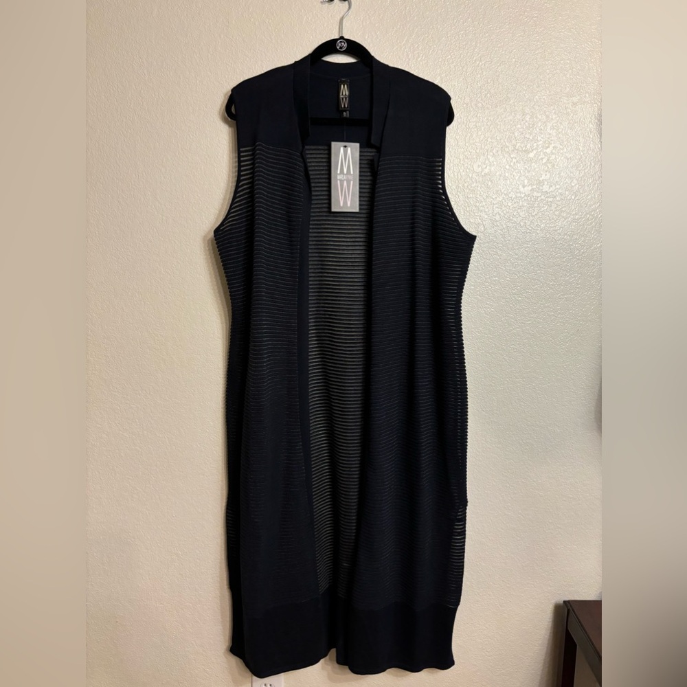 Marla Wynne Sleeveless Long Cardigan Vest Size XL